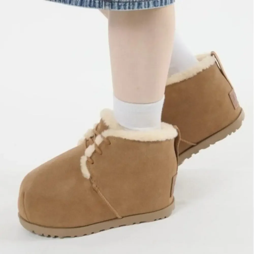 UGG Pumped Lace-Up Chestnut Suede Comfort Women's Slippers Size US 10 /UK 8 NEW